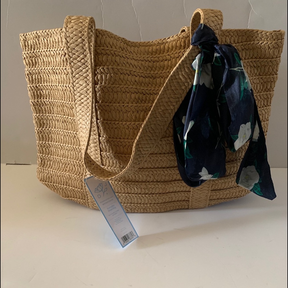 NEW Draper James Everyday Straw Tote Natural NWT
